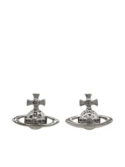 Pre-owned Vivienne Westwood 2020s Orb Stud Earrings In Black