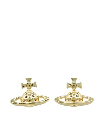Pre-owned Vivienne Westwood 2020s Orb Stud Earrings In Gold