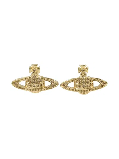 Pre-owned Vivienne Westwood 2020s Orb Stud Earrings In Gold