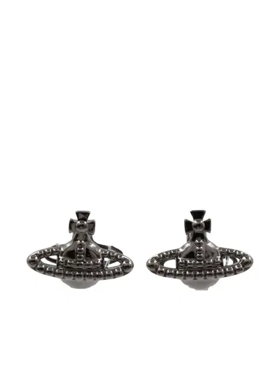 Pre-owned Vivienne Westwood 2020s Orb Stud Earrings In Silver
