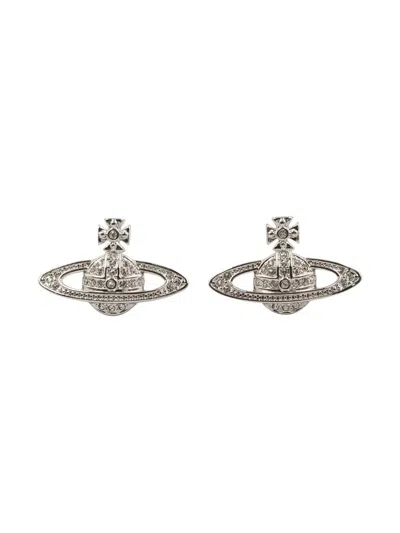 Pre-owned Vivienne Westwood 2020s Orb Stud Earrings In Silver