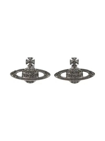 Pre-owned Vivienne Westwood 2020s Orb Stud Earrings In Silver