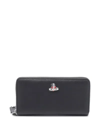 Pre-owned Vivienne Westwood 2020s Orb Zip-around Wallet In Black