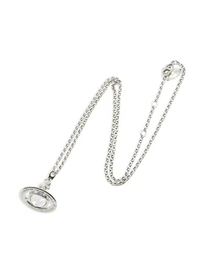 Pre-owned Vivienne Westwood 2020s Orb-pendant Necklace In Silver