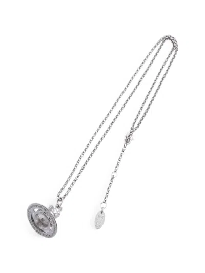 Pre-owned Vivienne Westwood 2020s Orb-pendant Necklace In Silver