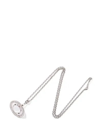 Pre-owned Vivienne Westwood 2020s Orb-rhinestone Necklaces In Silver