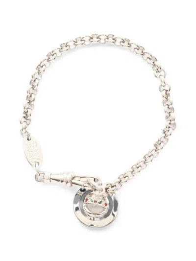 Pre-owned Vivienne Westwood 2020s Petit Orb Rhinestone Bracelet In Silver