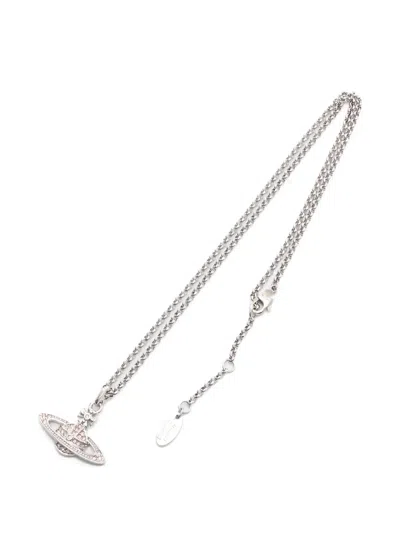 Pre-owned Vivienne Westwood 2020s Rhinestone Necklace In Silver