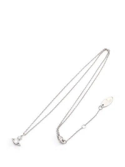 Pre-owned Vivienne Westwood 2020s Rhinestone Orb Necklace In Silver