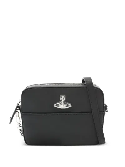 Pre-owned Vivienne Westwood 2020s Saffiano-leather Camera Bag In Black