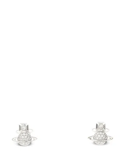 Pre-owned Vivienne Westwood 2020s Tamia Rhinestone-embellished Earrings In Silver