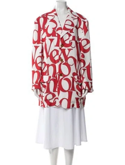 Pre-owned Vivienne Westwood 2022 'logomania' Wreck Blazer W/ Tags In Red