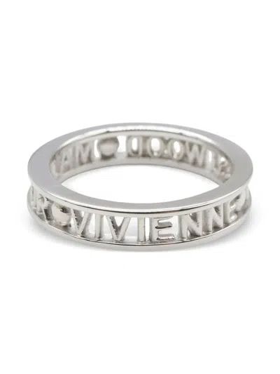 Pre-owned Vivienne Westwood 20s Lettered Ring In Silver