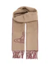 Vivienne Westwood Single Orb Double Scarf Camel Single Orb Double Fa Unisex In Brown