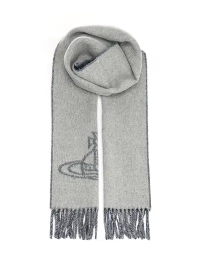 Vivienne Westwood 25x185 Scarf Scarves And Foulards Grey In Gray
