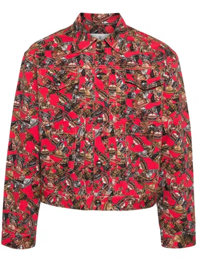 Vivienne Westwood 2801000 A Man Crazy Orb Jacket Man's Jacket In Red