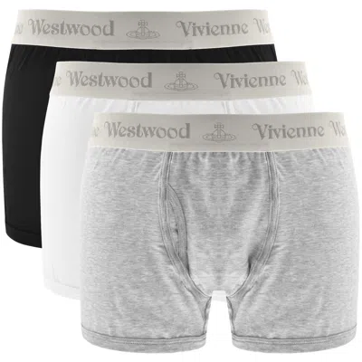 Vivienne Westwood 3 Pack Boxer Trunks In Gray