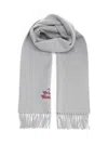 Vivienne Westwood Fringe Detailed Rectangular Scarf Accessory In Gray