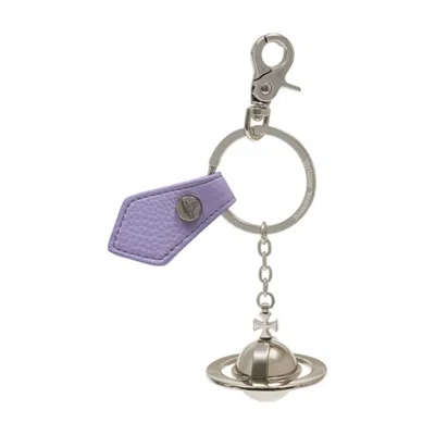 Vivienne Westwood 3d Orb Charm Key Case In Purple