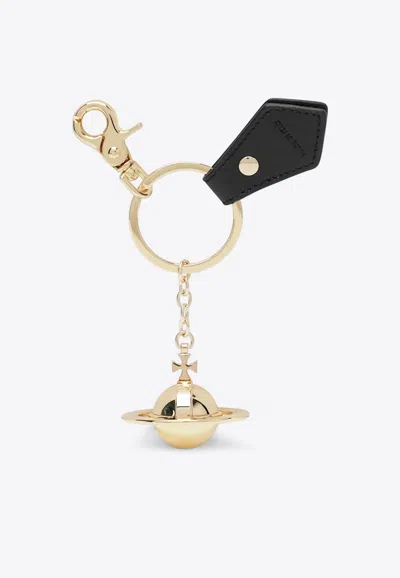 Vivienne Westwood 3d Orb Key Ring In Gold