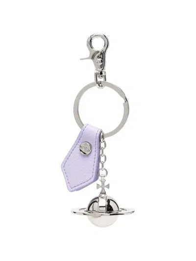 Vivienne Westwood 3d Orb Keyring In Silver