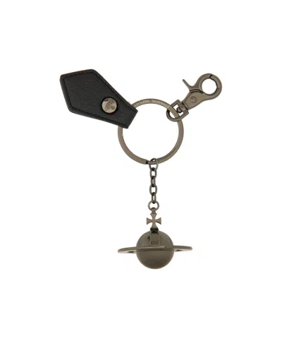 Vivienne Westwood 3d Orb Keyring In Black