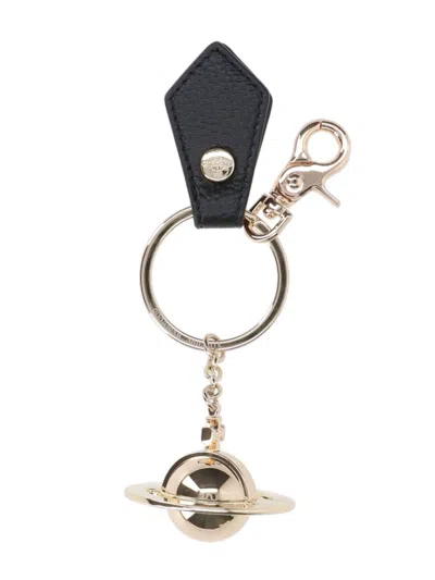 Vivienne Westwood 3d Orb Keyring In Black