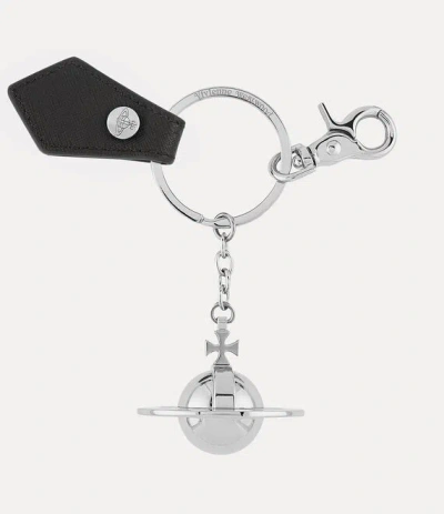 Vivienne Westwood 3d Orb Keyring Metal Black-saffiano One Size Unisex