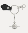 Vivienne Westwood 3d Orb Keyring Metal Black-pu-grain One Size Unisex