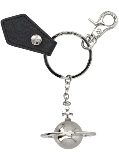 Vivienne Westwood 3d Orb Keyring Charm In Metallic