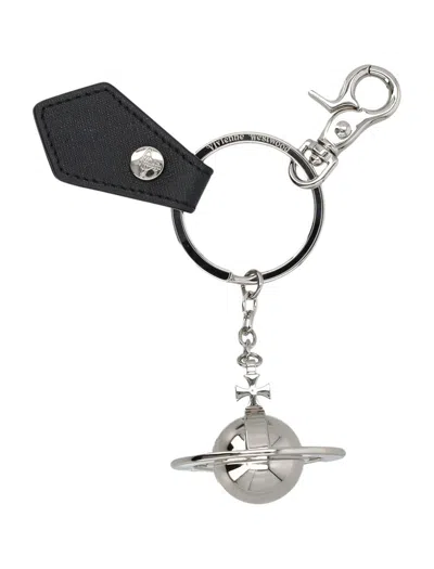Vivienne Westwood 3d Orb Keyring Metal Silver-pu-grain One Size Unisex