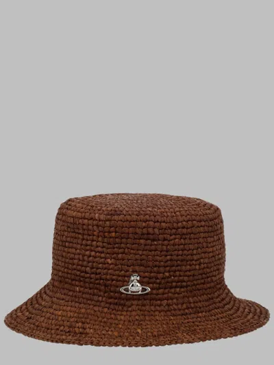 Vivienne Westwood 81020009_k005nc405 Bucket Hat In Brown