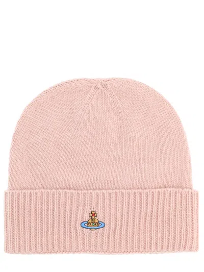 Vivienne Westwood 8102001c_k0069c401 100% Cashmere Beanie In Beige
