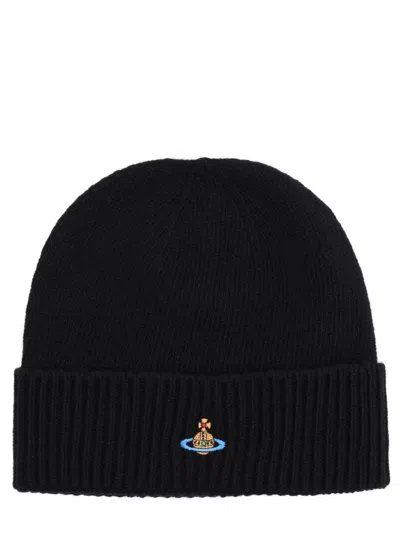 Vivienne Westwood 8102001c_k0069n401 100% Cashmere Beanie In Black