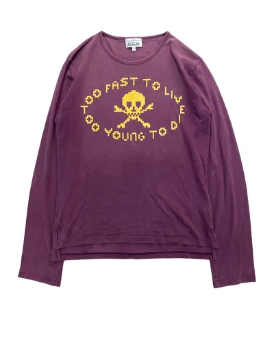 Pre-owned Vivienne Westwood 90's Iconic To Fast To Live To Yong To Die Cross Word In Purple
