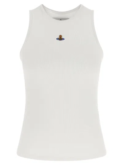Vivienne Westwood White Logo Round Neck Top