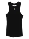 Vivienne Westwood 90s Orb-embellished Ribbed Tank Top In Black