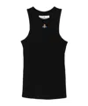 Vivienne Westwood 90s Orb-embellished Ribbed Tank Top In Black