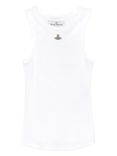 Vivienne Westwood 90s Orb-embellished Ribbed Tank Top Clothing In White
