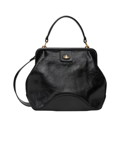 Vivienne Westwood｜ (ABBEY FRAME HANDBAG (4702000MW L006 Abbey Frame Handbag in BLACK | Vivienne Westwood®