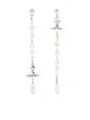 Vivienne Westwood Broken Pearl Earrings In Metallic