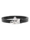 Vivienne Westwood Small Line Orb Buckle Belt In Black