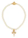 Vivienne Westwood Crystal And Faux-pearl Embellishment Necklace In Gold/pearl/multi