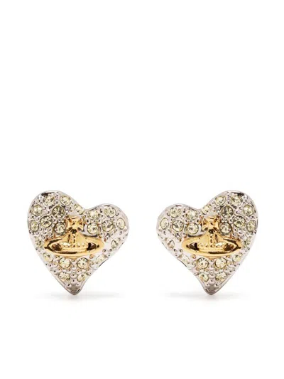 Vivienne Westwood Petra Heart-shape Stud Earrings In Gold