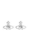Vivienne Westwood Reina Crystal-embellished Earrings In Platinum/white
