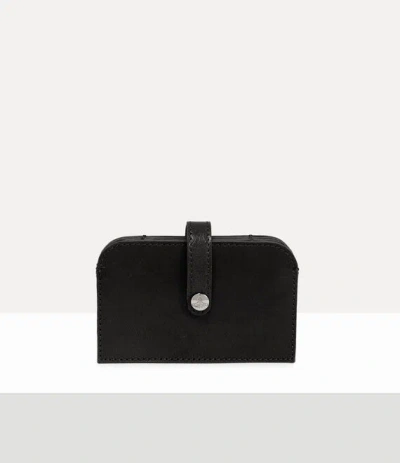 Vivienne Westwood Accordion Card Holder Shiny Veget Tanned Black One Size Women