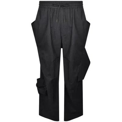 Vivienne Westwood Achilles Draped Wide-leg Cotton-blend Cargo Trousers In Black