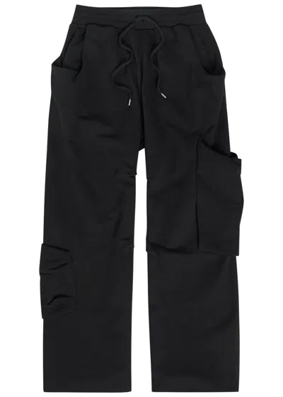 Vivienne Westwood Achilles Draped Stretch-cotton Cargo Sweatpants In Black