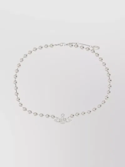 Vivienne Westwood Adjustable Beaded Necklace For Versatile Styling In Brown