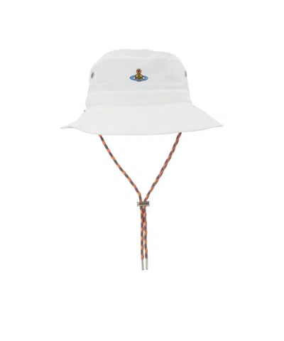 Vivienne Westwood Adjustable Bucket Hat In White
